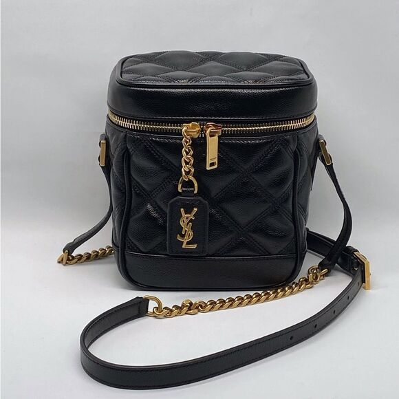 Saint Laurent 80S Vanity Crossbody Bag in Quilted Grained Leather - Picture 3 of 15